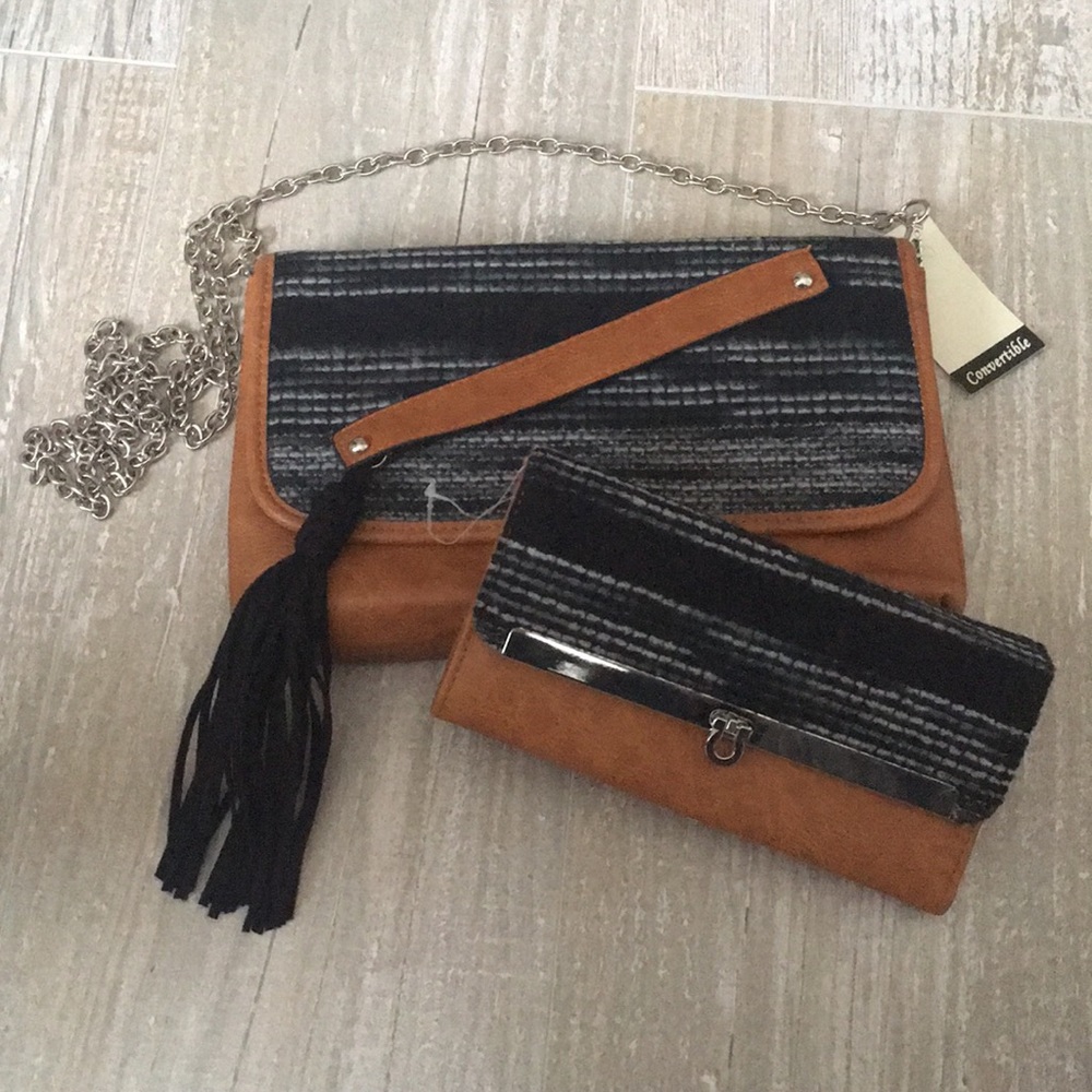 Crossbody purse & matching wallet